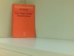 gebrauchtes Buch – Degruyter – Deutsche Syntax (Sammlung Göschen, Band 5426)