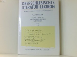 gebrauchtes Buch – Oberschlesisches Literatur-Lexikon, 3 Tle., Tl.2, I-P