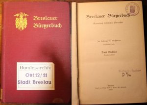 Breslauer Bürgerbuch Sammlung städtischer Ortsrechte