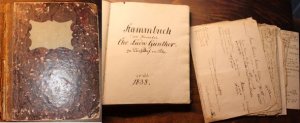 Handschrift, insgesamt ca. 56 beschriebene Blatt, dazwischen Leerblätter, beiliegend ca. 11 beschriebene Blatt mit Notizen. Erwähnte Familien u.a. Günther […]