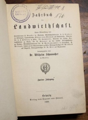 Jahrbuch der Landwirthschaft. Zweiter Jahrgang 1869