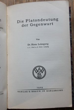 Platonische Mystik; Die Platondeutung der Gegenwart; Der Sinn des Staates und die Lehre von den Staatsformen bei Platon (Euckenbund); Platons zweiter […]