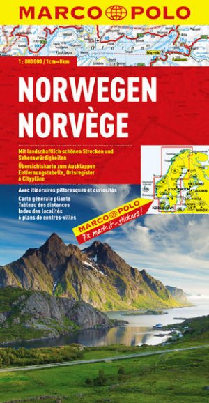 MARCO POLO Länderkarte Norwegen 1:800.000: Mit landschaftlich schönen Strecken und Sehenswürdigkeiten. Übersichtskarte z. Ausklappen, Entfernungstab., […]