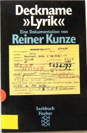 gebrauchtes Buch – Reiner Kunze – Deckname "Lyrik" Eine Dokumentation