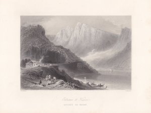 gebrauchtes Buch – Entrance to Kasan, Kazan, Eisernes Tor, Karpaten, Donau, Stahlstich um 1850 von E. Brandard nach W.H. Bartlett, Blattgröße: 20,5 x 27 cm, reine Bildgröße: 15 x 18 cm.