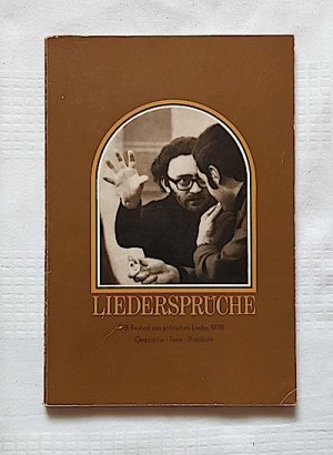 gebrauchtes Buch – Regina Scheer – Liedersprüche. 8. Festival des politischen Liedes 1978