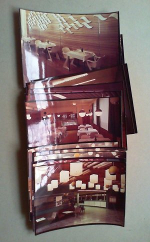 Flughafen Dresden-Klotzsche, Hansa-Haus. Folge von 15 farbigen Original-Fotografien, um 1974. Je ca. 12,8 x 17,8 cm.