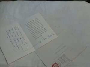 Autograph ; Dankeskarte mit handschriftlicher Ergänzung nebst Briefumschlag