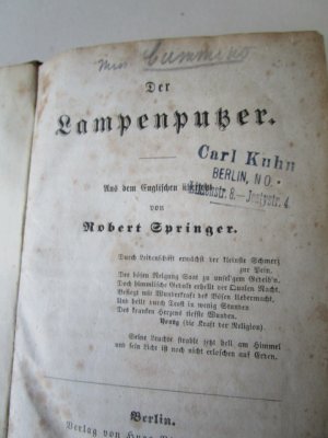 Der Lampenputzer aus dem englischen übersetzt von Robert Springer