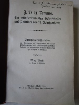 J.D.H. Temme Ein münsterländer Schriftsteller und Politiker