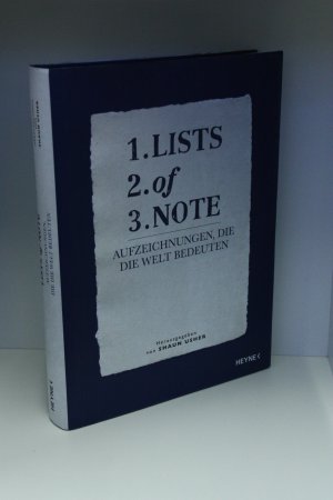 gebrauchtes Buch – Usher, Shaun  – 1. lists 2. of 3. note Aufzeichnungen, die die Welt bedeuten / herausgegeben von Shaun Usher