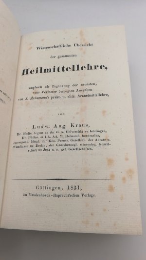 Wissenschaftliche Übersicht der gesammten Heilmittellehre, zugleich als Ergänzung der neuesten, vom Verfasser besorgten Ausgabe von J. Arnemann´s park […]