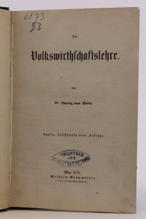 Die Volkswirthschaftslehre