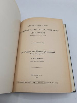 Sammlung von 4 Schriften der Reihe: Abhandlungen der Senckenbergischen Naturforschenden Gesellschaft (487, 490, 442, 462)