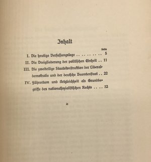 antiquarisches Buch – Carl Schmitt – Staat, Bewegung, Volk. Die Dreigliederung der politischen Einheit.