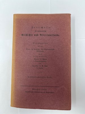 antiquarisches Buch – Westfalen ; Geschichte, Bräuche, Etikette, Folklore, Geschichte, Geografie, Reisen, Geschichte Südamerikas, Geschichte der übrigen Welt, Geografie, Reisen Biografie, Genealogie, Heraldik, Alte Geschichte, Archäologie, Geschichte Europas, Ge – Zeitschrift für vaterländische Geschichte und Altertumskunde. Verein für Geschichte und Altertumskunde Westfalens