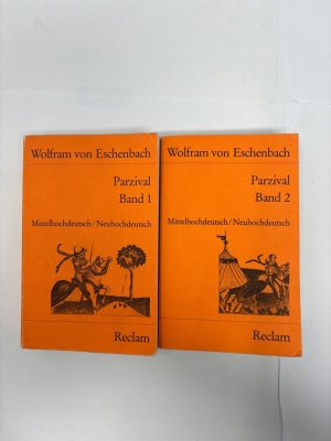 gebrauchtes Buch – Parzival Band 1 und 2 komplett Wolfram von Eschenbach 1981 - Wolfram von Eschenbach – Parzival; Teil: Bd. 1 = Buch 1 - 8.und 2 9-16 Universal-Bibliothek ; Nr. 3681 und 3682 Mittelhochdeutsch