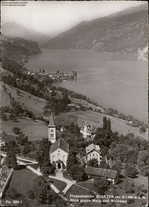 gebrauchtes Buch – 1063536 - Flugaufnahme Quarten (St. G.) 600 m ü.M. Blick gegen Murg und Walensee