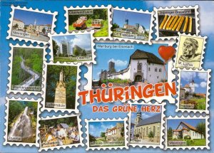 Thüringen das Grüne Herz, Schöne Grüße aus Thüringen Mehrbildkarte