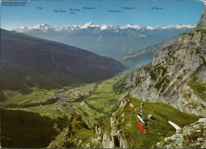 1107072  Leukerbad, Blick vom Leukerbad, Luftseilbahn Leukerbad - Gemmi