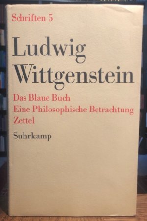 gebrauchtes Buch – Ludwig Wittgenstein – Das Blaue Buch. Eine philosophische Betrachtung. Schriften 5.