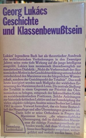 Geschichte und Klassenbewußtsein.