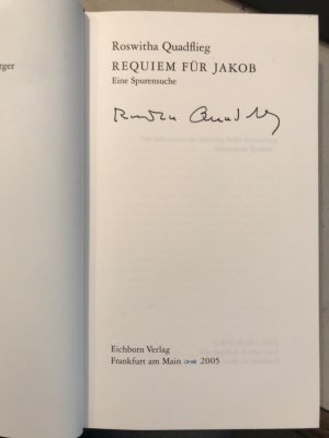 gebrauchtes Buch – Roswitha Quadflieg – Requiem für Jakob. Eine Spurensuche.