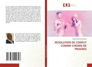 RESOLUTION DE CONFLIT COMME CHEMIN DE PROGRES | Kalifa Martin Soulama | Taschenbuch | Französisch | 2024 | Éditions universitaires européennes | EAN 9783639524796