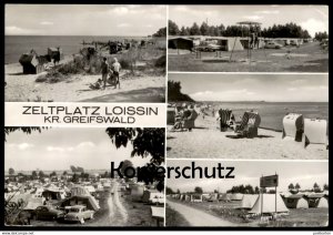 gebrauchtes Buch – ÄLTERE POSTKARTE ZELTPLATZ CAMPING LOISSIN BEI LUBMIN GREIFSWALD SCHILD VOLKSBILDUNG DESSAU STRANDKORB postcard cpa AK