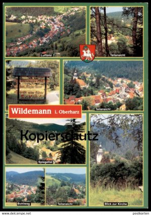 gebrauchtes Buch – ÄLTERE POSTKARTE WILDEMANN IM OBERHARZ BOHLWEG SPIEGELTAL BLICK ZUR KIRCHE Wappen Blason Harz cpa postcard Ansichtskarte