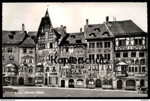 ÄLTERE POSTKARTE STEIN AM RHEIN BEMALTE HÄUSER Kutsche Haus Rhin Fresko Fresco Ornament cpa postcard AK Ansichtskarte