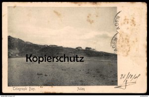 ALTE POSTKARTE ADEN TELEGRAPH BAY 1905 BRITISH INDIA Britisch-Indien Kolonie Colony Jemen Adan Republic of Yemen cpa AK