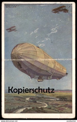 gebrauchtes Buch – ALTE POSTKARTE LUFTKREUZER HANSA HANS RUDOLF SCHULZE ZEPPELIN Flugzeug Avion warship Doppeldecker double-decker postcard