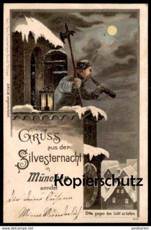 gebrauchtes Buch – ALTE POSTKARTE GRUSS AUS MÜNCHEN SILVESTERNACHT HALT GEGEN DAS LICHT HGL Sylvester Neujahr Nachtwächter Ansichtskarte AK gebrauchtes Buch – ALTE POSTKARTE GRUSS AUS MÜNCHEN SILVESTERNACHT HALT GEGEN DAS LICHT HGL Sylvester Neujahr Nachtwächter Ansichtskarte AK