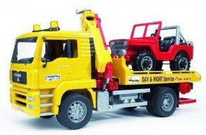 BRUDER LKW ABSCHLEP+JEEP