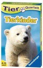 Ravensburger 20423 - Tierquartett Tierkinder, Klassiker fuer 3-6 Spieler ab 4 - 12 Jahre, 32 Tierkinder