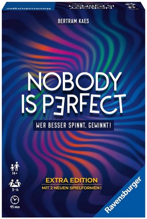 Ravensburger 26846 - Nobody is perfect Extra Edition - Kommunikatives Kartenspiel fuer die ganze Familie, Spiel fuer Erwachsene und Jugendliche ab 14 Jahren, fuer 3-6 Spieler