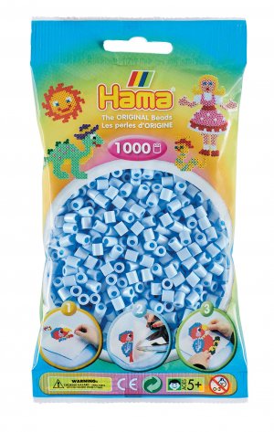 neues Spiel – Hama 207-97 - Beutel mit Midi Buegelperlen Eisblau, 1000 Stueck