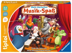 Ravensburger tiptoi Spiel 00169 Mein tierischer Musik-Spass, Lernspiel fuer 1-4 Kinder von 3-5 Jahren