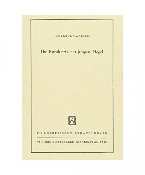 Die Kantkritik des jungen Hegel