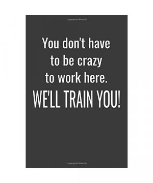 You Don't Have To Be Crazy To Work Here. We'll Train You!: Funny Simple Lined Journal 110 Page, 6x9, Sarcastic One Liners About Work