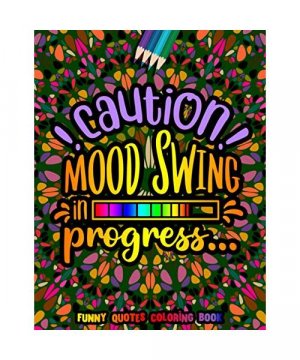 Caution Mood Swing in Progress Funny Quotes Coloring Book: Funny Quotes for Adult Relaxation and Stress Relief on Geometric Patterns