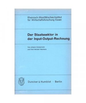 Der Staatssektor in der Input-Output-Rechnung.