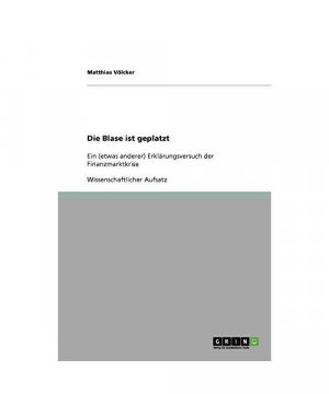 Die Blase ist geplatzt