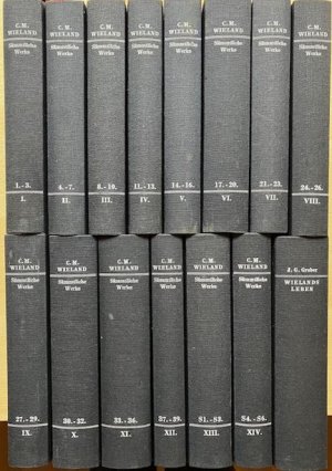 Sämmtliche Werke. Hamburger Reprintausgabe, 14 Bände und Wielands Leben von Gruber, Hrsg. v. d. "Hamburger Stiftung z. Förderung v. Wiss. u. Kultur" u […]