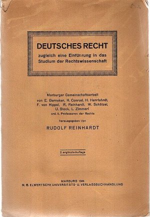 antiquarisches Buch – Reinhardt, Rudolf  – Deutsches Recht, zugleich eine Einführung in das Studium der Rechtswissenschaft