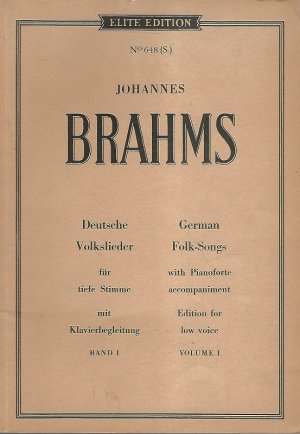 gebrauchtes Buch – Johannes Brahms – Johannes Brahms. Deutsche Volkslieder. Band I.