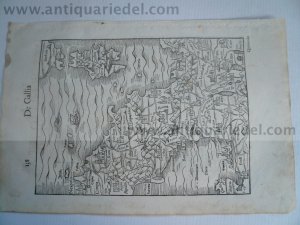 Italy/Corsica, map, anno 1550, Sebastian Münster Woodcut, edited