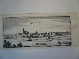 Haselünne, anno 1647, Merian Matthäus, Kupferstich, 8x17 cm.. To