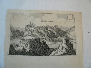 Hohenstein, anno 1650, Kupferstich, Matthäus Merian, 11x17 cm..